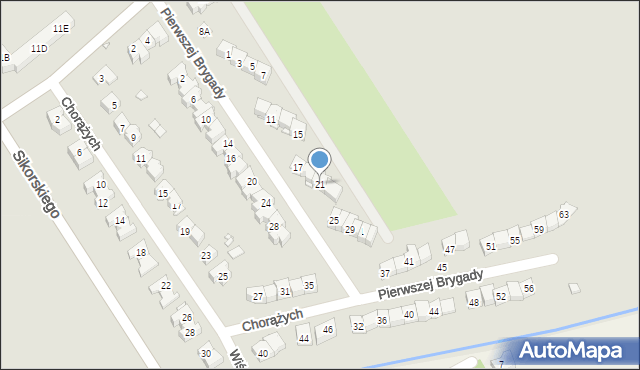 Brzeg, Pierwszej Brygady, 21, mapa Brzeg