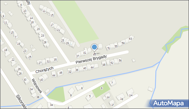 Brzeg, Pierwszej Brygady, 45, mapa Brzeg