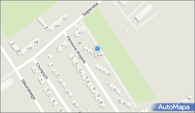 Brzeg, Pierwszej Brygady, 7, mapa Brzeg