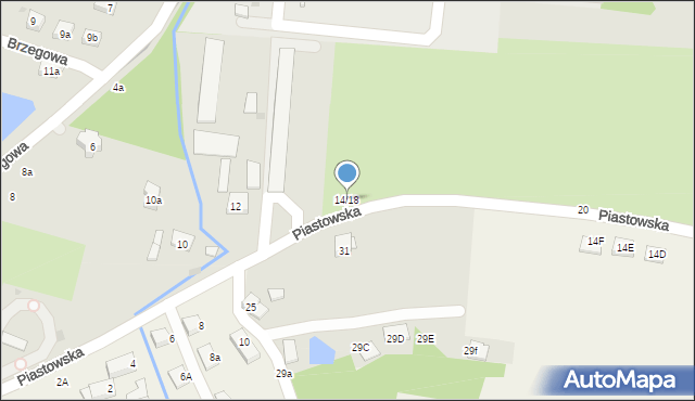 Brzesko, Piastowska, 14/18, mapa Brzesko