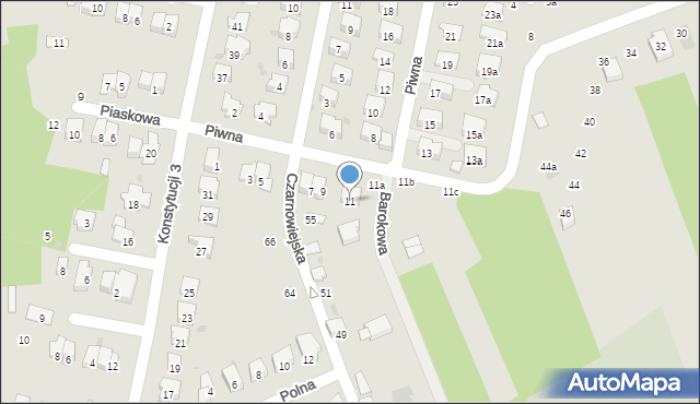 Brzesko, Piwna, 11, mapa Brzesko