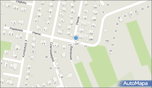 Brzesko, Piwna, 11b, mapa Brzesko