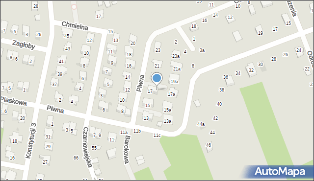 Brzesko, Piwna, 17B, mapa Brzesko