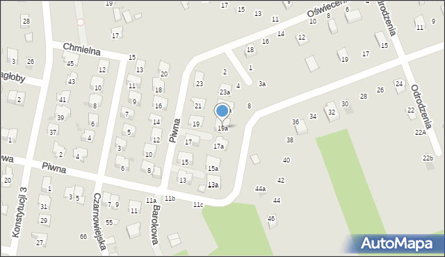 Brzesko, Piwna, 19a, mapa Brzesko