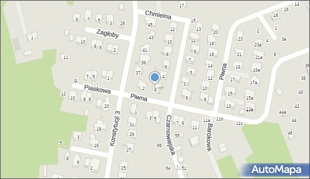Brzesko, Piwna, 4, mapa Brzesko
