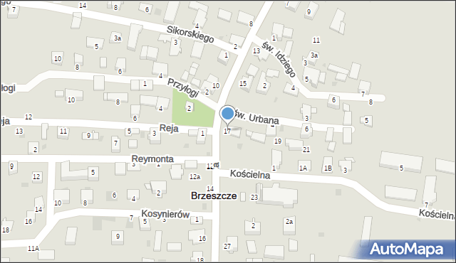 Brzeszcze, Piastowska, 17, mapa Brzeszcze