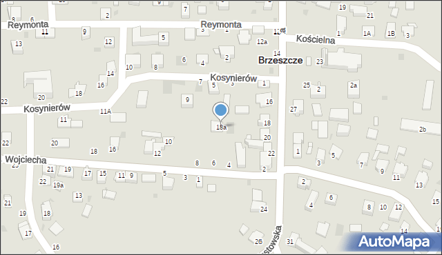 Brzeszcze, Piastowska, 18a, mapa Brzeszcze