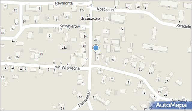 Brzeszcze, Piastowska, 29, mapa Brzeszcze