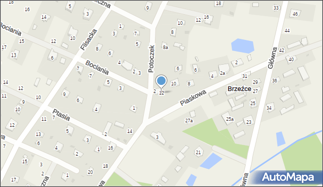 Brzeźce, Piaskowa, 12, mapa Brzeźce