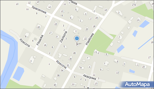 Brzeźce, Piaskowa, 26, mapa Brzeźce