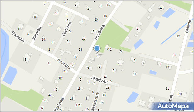 Brzeźce, Piaskowa, 7, mapa Brzeźce