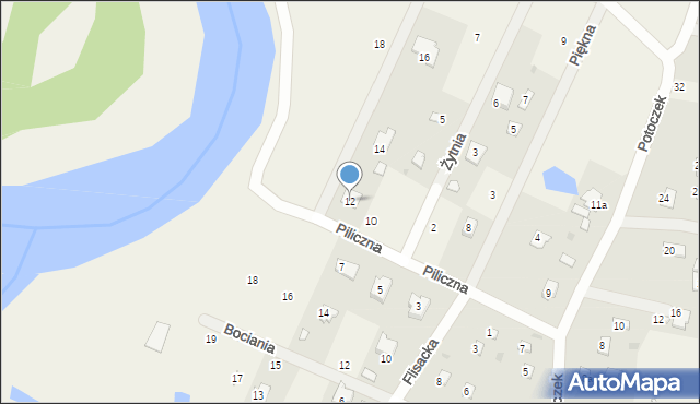 Brzeźce, Piliczna, 12, mapa Brzeźce