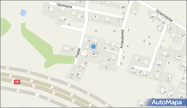 Brzezie, Piaski, 19, mapa Brzezie