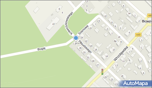 Brzeziny, Piłsudskiego Józefa, marsz., 37, mapa Brzeziny
