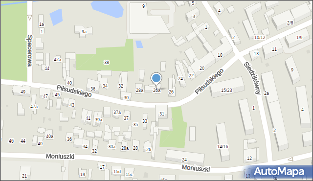 Brzeziny, Piłsudskiego Józefa, marsz., 26a, mapa Brzeziny