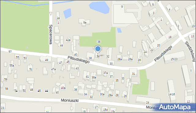 Brzeziny, Piłsudskiego Józefa, marsz., 34, mapa Brzeziny