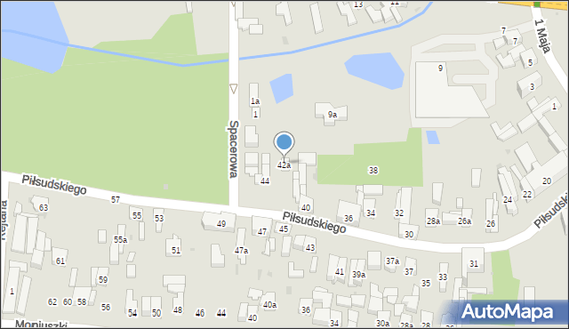 Brzeziny, Piłsudskiego Józefa, marsz., 42a, mapa Brzeziny