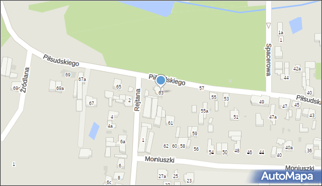 Brzeziny, Piłsudskiego Józefa, marsz., 63, mapa Brzeziny