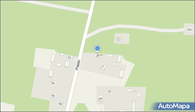 Brzóza, Piaski, 15, mapa Brzóza
