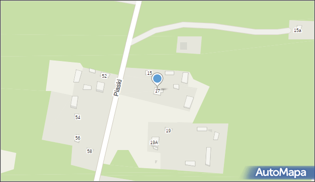 Brzóza, Piaski, 17, mapa Brzóza