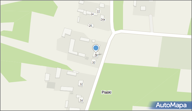 Brzóza, Piaski, 28, mapa Brzóza