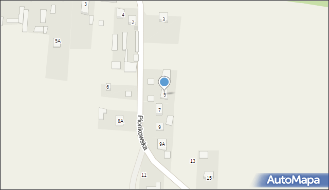 Brzóza, Pionkowska, 5, mapa Brzóza