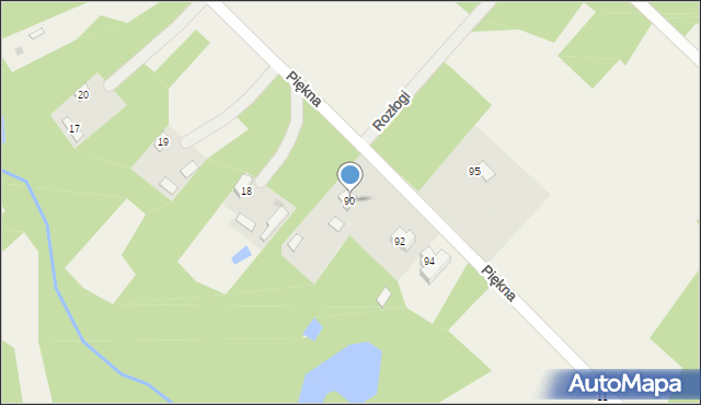 Budy Michałowskie, Piękna, 90, mapa Budy Michałowskie