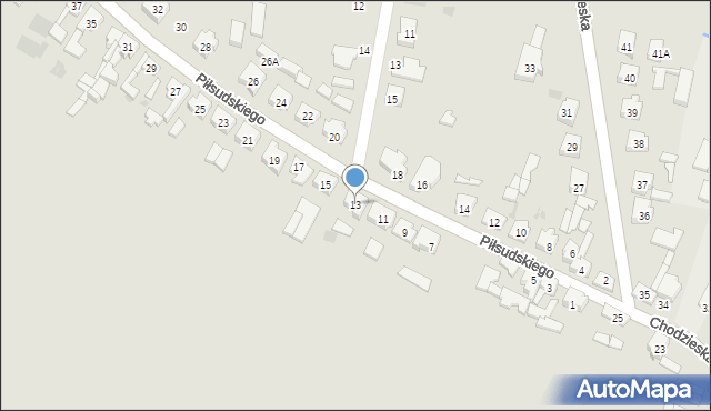 Budzyń, Piłsudskiego Józefa, marsz., 13, mapa Budzyń