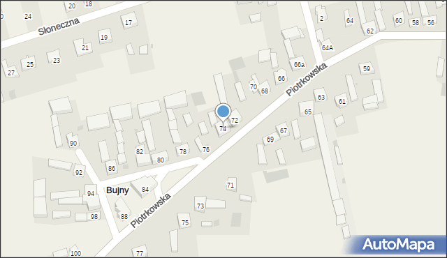 Bujny, Piotrkowska, 74, mapa Bujny