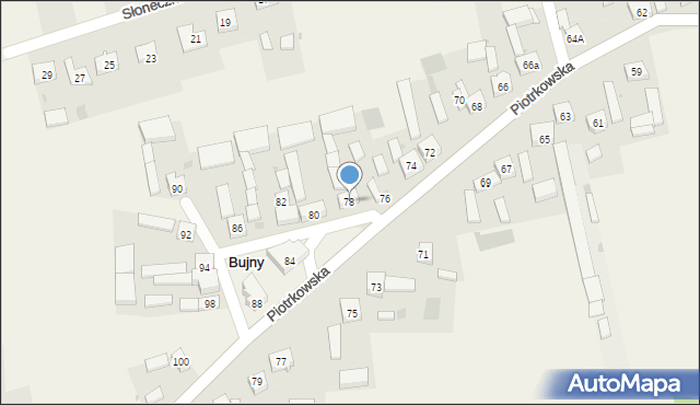 Bujny, Piotrkowska, 78, mapa Bujny