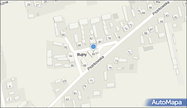 Bujny, Piotrkowska, 84, mapa Bujny