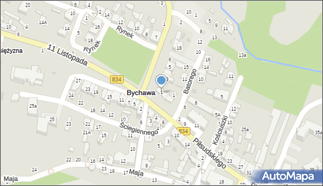Bychawa, Piłsudskiego Józefa, marsz., 1, mapa Bychawa