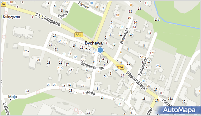Bychawa, Piłsudskiego Józefa, marsz., 2, mapa Bychawa