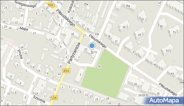 Bychawa, Piłsudskiego Józefa, marsz., 22, mapa Bychawa