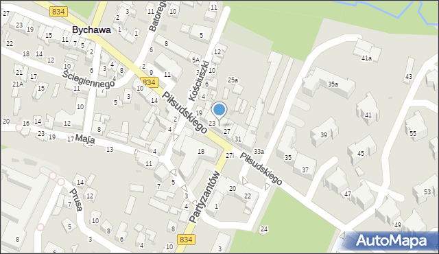 Bychawa, Piłsudskiego Józefa, marsz., 25, mapa Bychawa