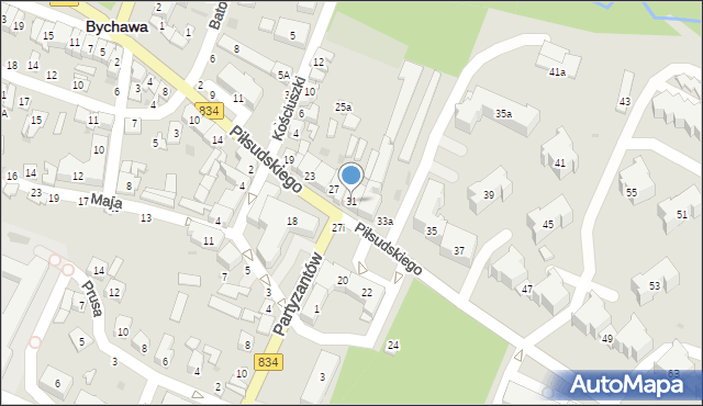 Bychawa, Piłsudskiego Józefa, marsz., 31, mapa Bychawa