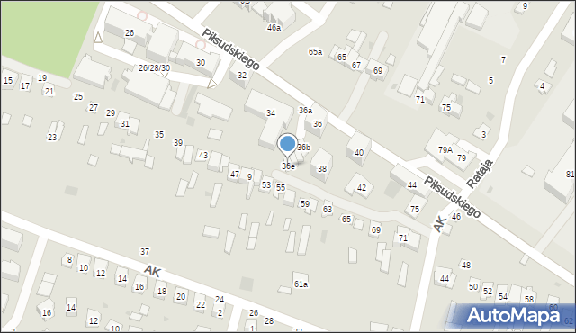 Bychawa, Piłsudskiego Józefa, marsz., 36e, mapa Bychawa