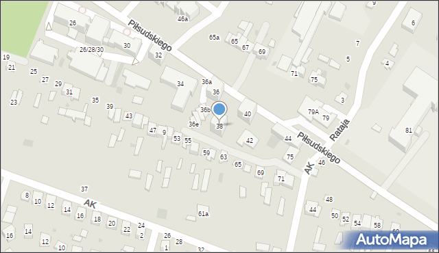 Bychawa, Piłsudskiego Józefa, marsz., 38, mapa Bychawa