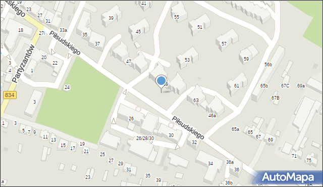 Bychawa, Piłsudskiego Józefa, marsz., 49a, mapa Bychawa