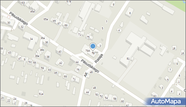 Bychawa, Piłsudskiego Józefa, marsz., 79, mapa Bychawa