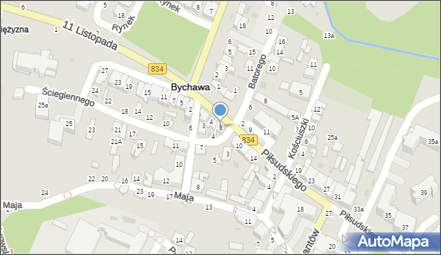 Bychawa, Piłsudskiego Józefa, marsz., 8, mapa Bychawa
