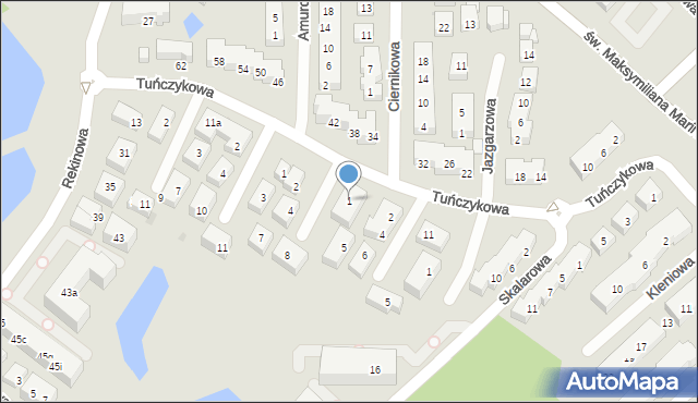 Bydgoszcz, Piskorzowa, 1, mapa Bydgoszczy