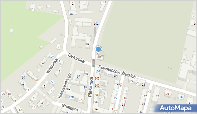 Bytom, Piekarska, 108, mapa Bytomia