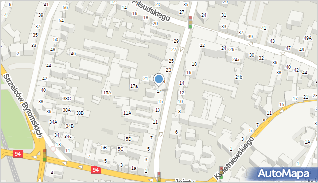 Bytom, Piekarska, 17, mapa Bytomia