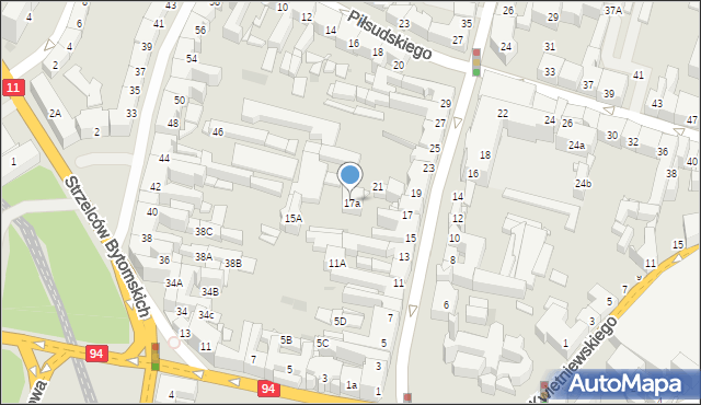 Bytom, Piekarska, 17a, mapa Bytomia