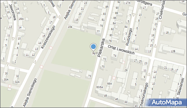 Bytom, Piekarska, 75, mapa Bytomia