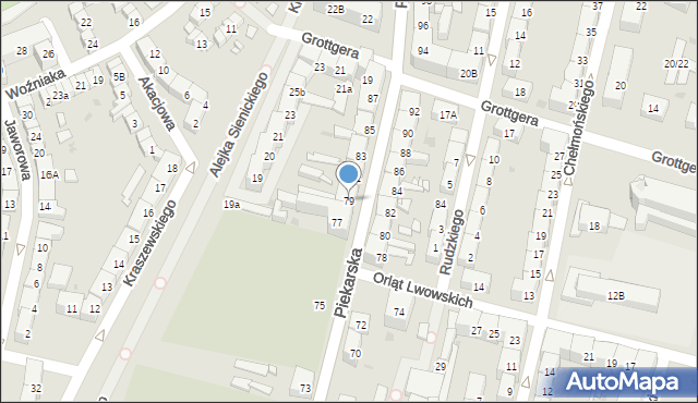Bytom, Piekarska, 79, mapa Bytomia
