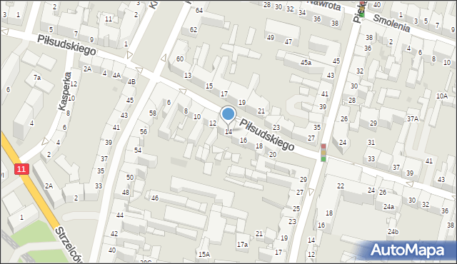 Bytom, Piłsudskiego Józefa, marsz., 14, mapa Bytomia