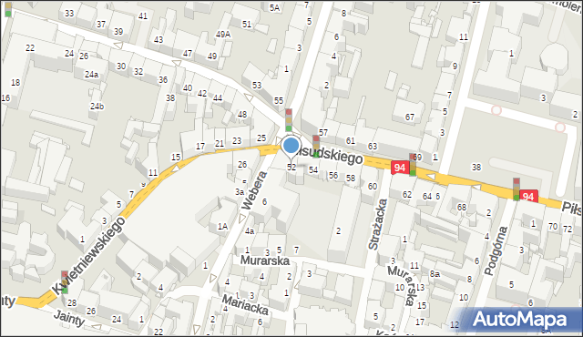 Bytom, Piłsudskiego Józefa, marsz., 52, mapa Bytomia