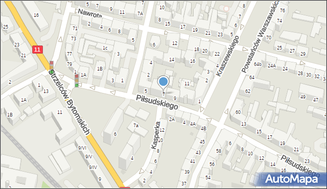 Bytom, Piłsudskiego Józefa, marsz., 7, mapa Bytomia